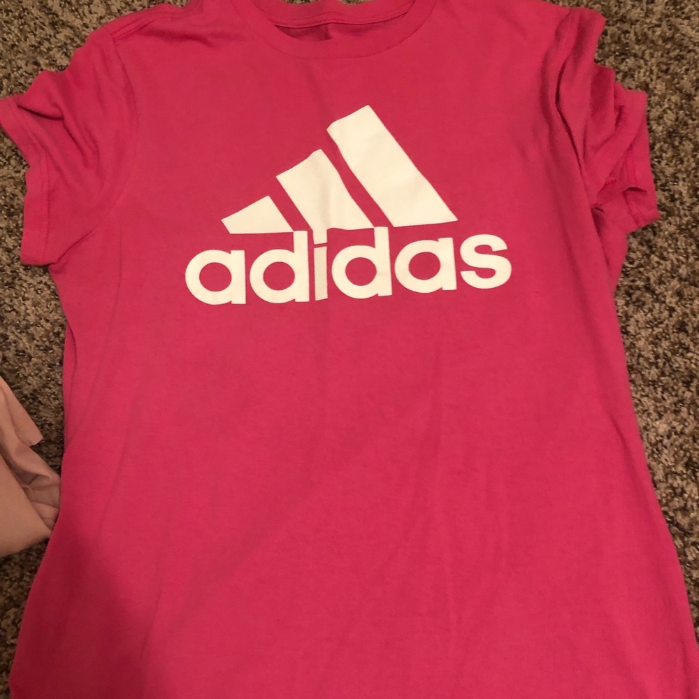 pink adidas tee
